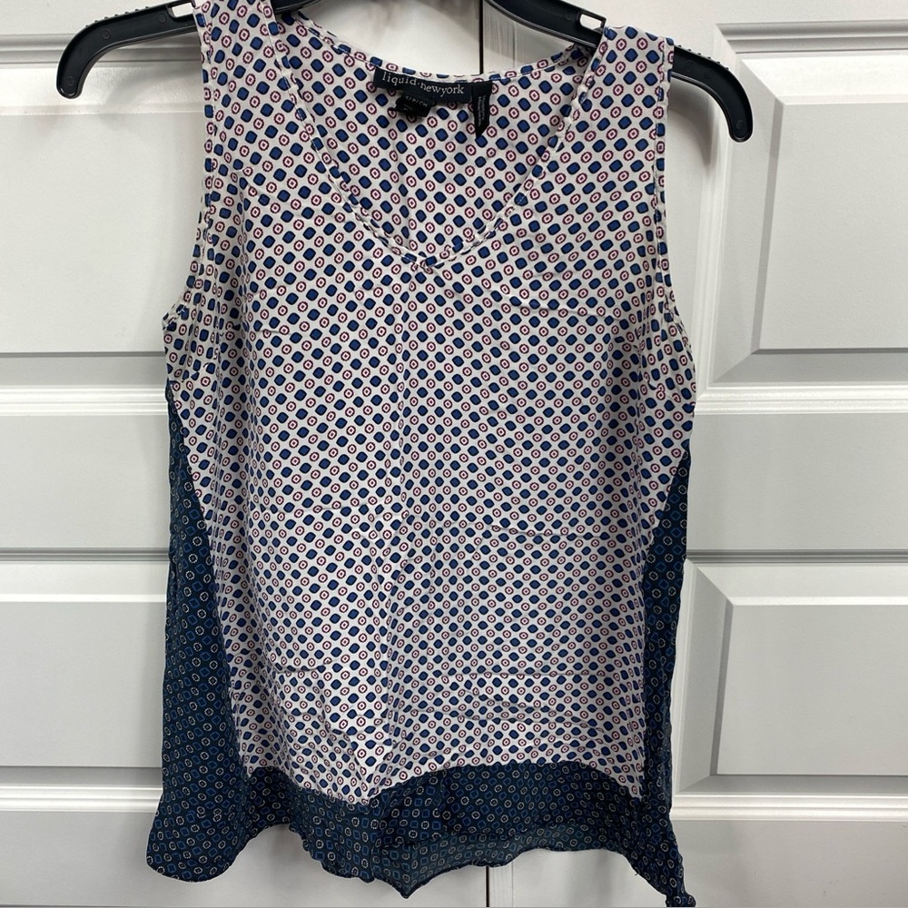 100% Silk Tank Top Earthy Abstract Liquid New York for a Pea in the Pod Small
